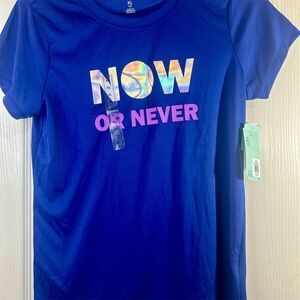 DSG Girls' XL Blue Graphic Performance T-Shirt Softball/Baseball NWT